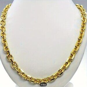 18K Gold Plated Stainless Steel Chain Necklace, Men's And Women's Neckla…